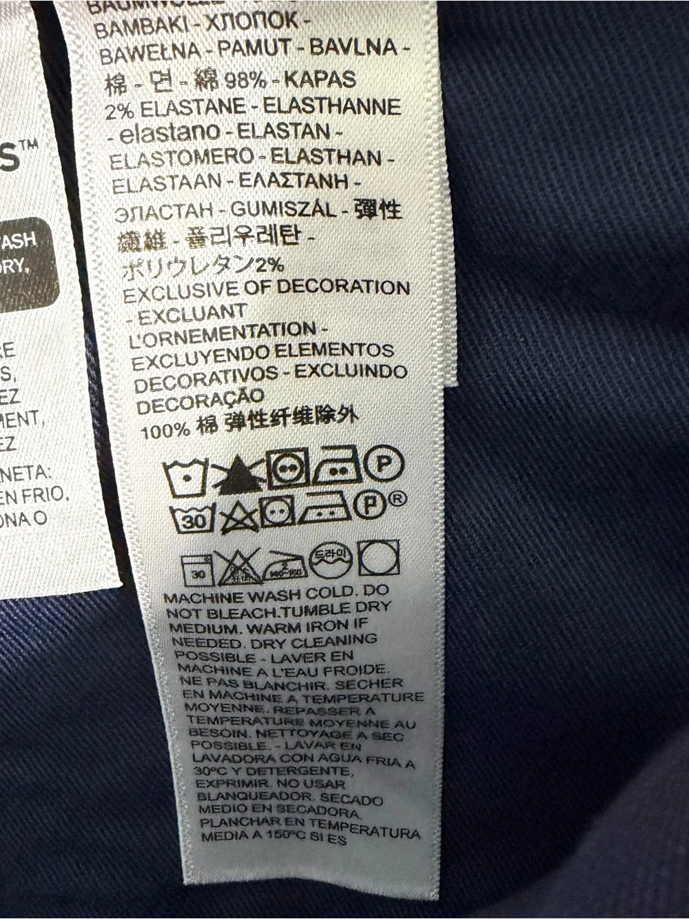 Levi's 511 Slim Workwear Utility Cargo Stretch Navy Blue Men’s Pants Size 34x30
